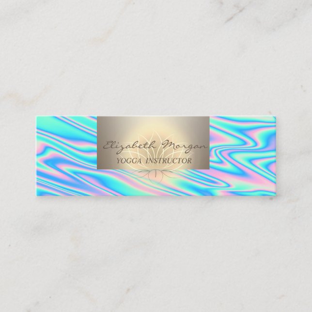 Beruflicher Charme, Trendy Lotus Holographic Mini Visitenkarte (Vorderseite)