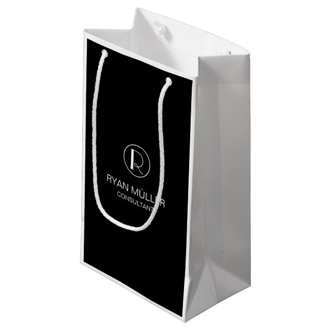 Beruflicher Chic-elegantes schlichtes und Kleine Geschenktüte (Vorderseite Schrägansicht)