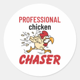 Beruflicher Chicken Chaser Hühner Bauer Runder Aufkleber