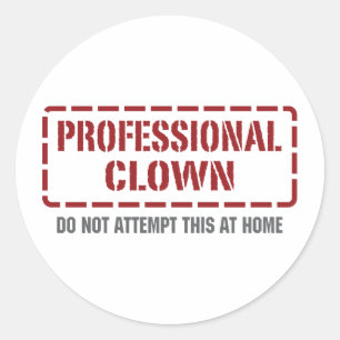 Beruflicher Clown Runder Aufkleber