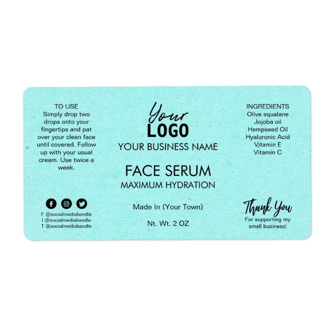 Beruflicher Cyan Blue Face Oil Serum (Vorne)