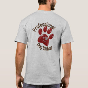 Beruflicher Dog Walker Pet Pad Print Puppy T-Shirt