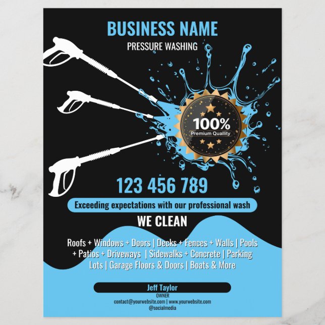 Beruflicher Druck Waschreinigung Roof Gutter Flyer (Vorne)