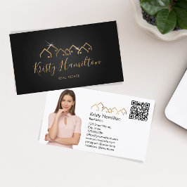 beruflicher Echtzeit-Anwesen-Realtor, um Foto-QR-C Visitenkarte