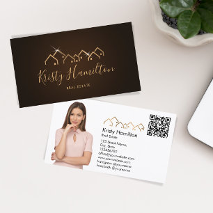 beruflicher Echtzeit-Anwesen-Realtor, um Foto-QR-C Visitenkarte