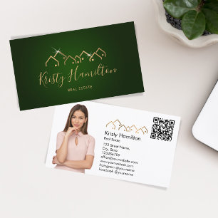 beruflicher Echtzeit-Anwesen-Realtor, um Foto-QR-C Visitenkarte