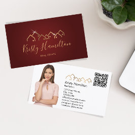 beruflicher Echtzeit-Anwesen-Realtor, um Foto-QR-C Visitenkarte