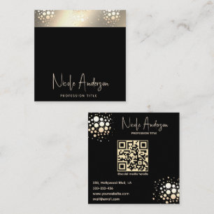 Beruflicher Edelgold Konfetti QR-Code Quadratische Visitenkarte