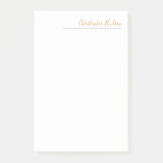 Beruflicher einfacher Schlichter Kalligraphiename Post-it Klebezettel (Vorderseite)