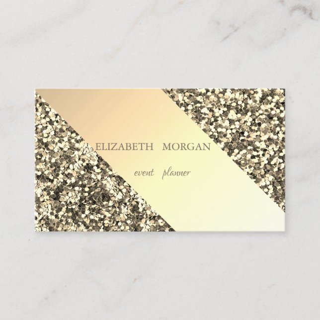 Beruflicher Eleganter Chic Gold Glitzer Streifen Visitenkarte (Vorderseite)