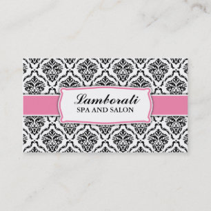 Beruflicher eleganter Damast-Blumenmuster-Stylist Visitenkarte