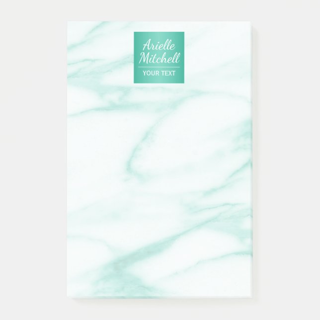 Beruflicher eleganter türkisfarbener Alabaster-Mar Post-it Klebezettel (Vorderseite)