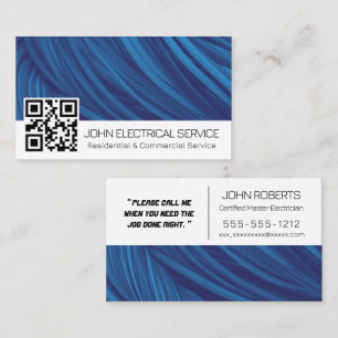 Beruflicher Elektriker mit QR-Code Visitenkarte