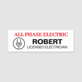 Beruflicher Elektroservice Namensschild