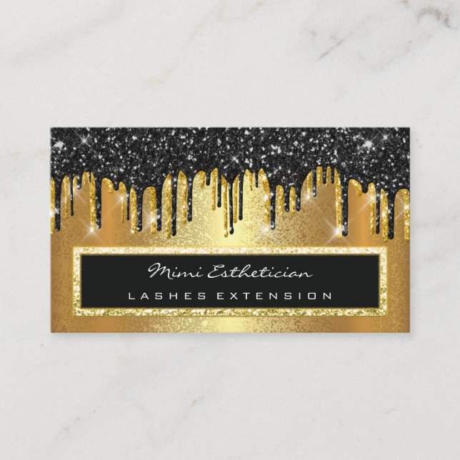 Beruflicher Event-Planer Eyelash Black Gold Tropfe Visitenkarte (Vorderseite)