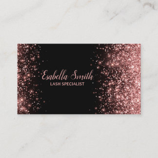 Beruflicher Eyelash Black & Pink Glitzer Visitenkarte