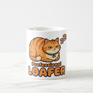 Beruflicher Faulenzer Lustige schlafende Katze Kaffeetasse