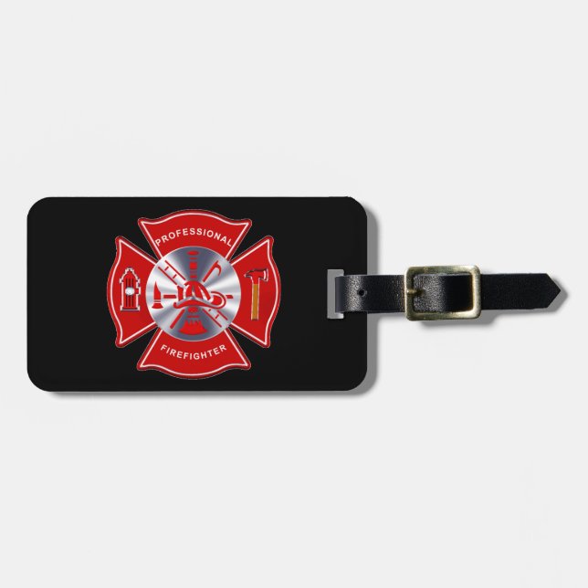 Beruflicher Feuerwehrmann (addieren Sie Ihr Gepäckanhänger (Vorderseite horizontal)