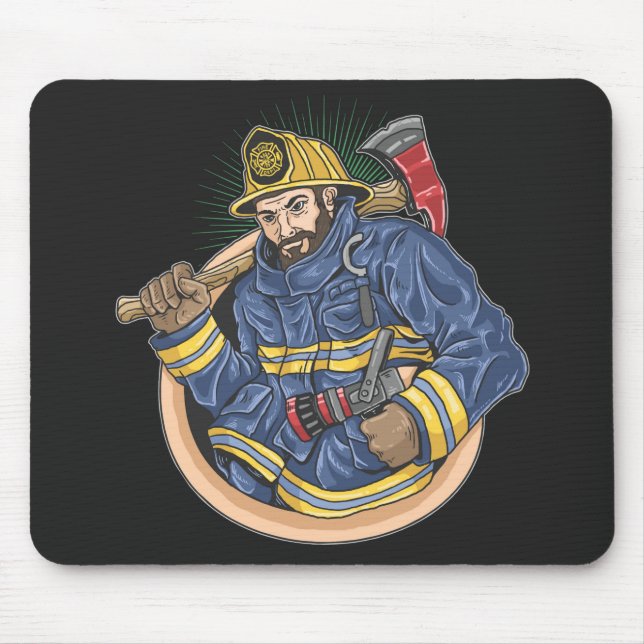 Beruflicher Feuerwehrmann Mousepad (Vorne)