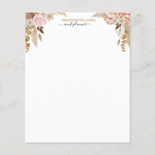 Beruflicher Firmenname Boho Florals Stationery (Vorderseite)