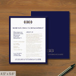 Beruflicher Flyer mit Logo<br><div class="desc">Eine einfache, kundenspezifische, marinebaublaue und goldene Business Flyer Vorlage in modernem minimalistischem Stil, die leicht mit Ihrem Firmenlogo, Kontaktdetails und individuellem Flyer aktualisiert werden kann. Ideal für Marketing-Produkte, Dienstleistungen, Werbeaktionen, Event-Preise und vieles mehr. Ideal für professionelle Geschäftsleute, die ihre Markenpräsenz verbessern möchten.</div>