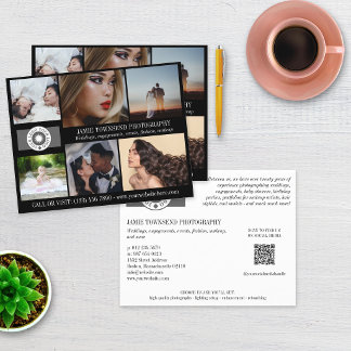 Beruflicher Fotograf mit Schwarz-Fotocollage-Logo Flyer