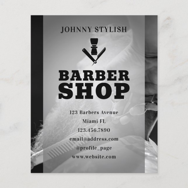 Beruflicher Friseur mit Logo-Flyer (Vorderseite)