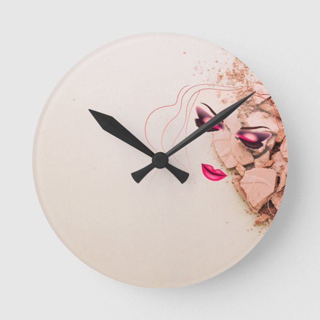 Beruflicher Friseur und Makeup Salon Runde Wanduhr (Vorderseite)