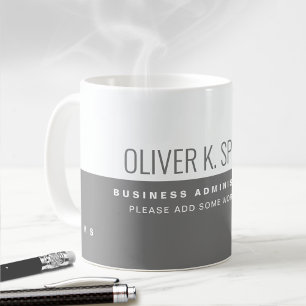 Beruflicher (geschäftlicher) halbgrauer, halbweiße kaffeetasse