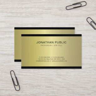 Beruflicher Glamour Gold Look Design Schlicht Luxu Visitenkarte