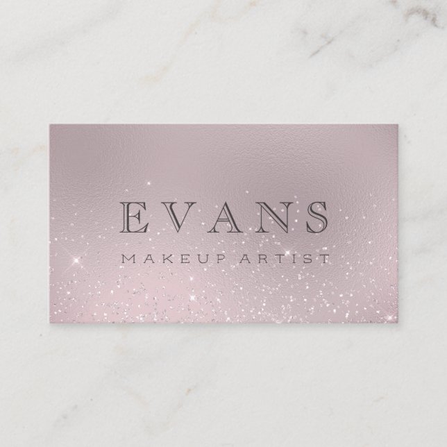 Beruflicher Glitzer Eggplant Blush Glitzer Makeup Terminkarte (Vorderseite)