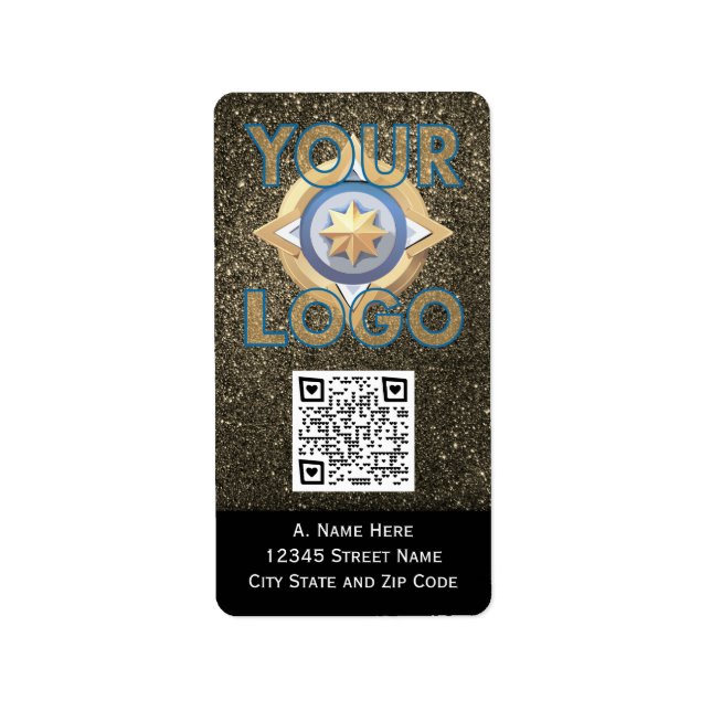 Beruflicher Glitzer-QR-Code Adressaufkleber (Vorne)