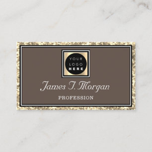 Beruflicher Gold Glitzer Frame Logo-Skinnenkaffee Visitenkarte