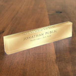 Beruflicher Goldblick-Kalligraphie-Name elegant Namensplakette