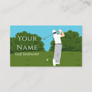 Beruflicher Golflehrer Coach Golfer Trendy Visitenkarte