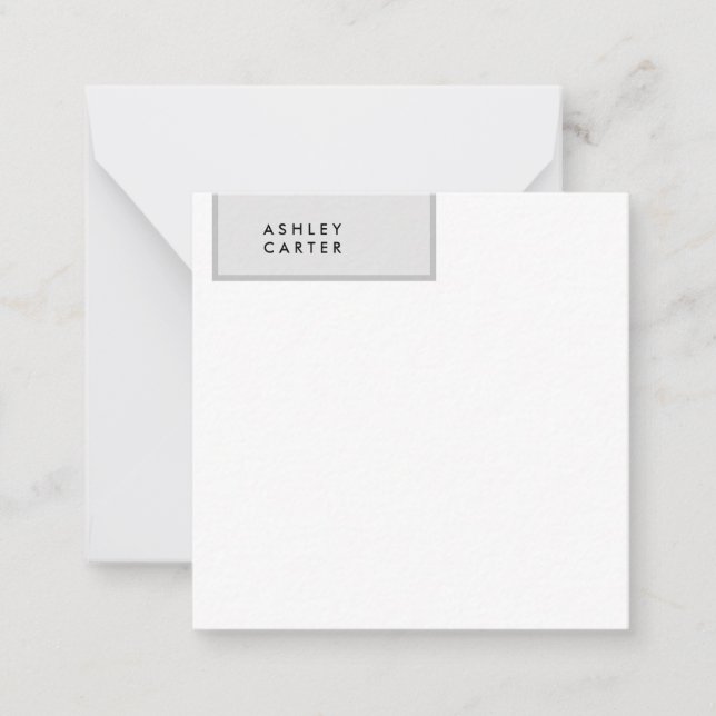 Beruflicher, grauweißer schlichter minimalistische mitteilungskarte (Vorderseite)