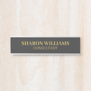 Beruflicher Gray Gold Individuelle Name Titelmitar Türschild