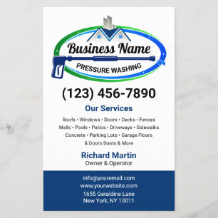 Beruflicher grüner blauer Druckwäscheservice Flyer