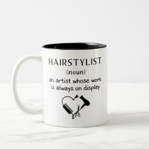 Beruflicher Haarkünstler, Haarstylist Zweifarbige Tasse
