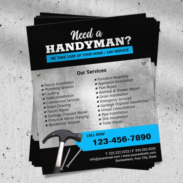 Beruflicher Handyman-Installations- und Reparaturs Flyer (Von Creator hochgeladen)