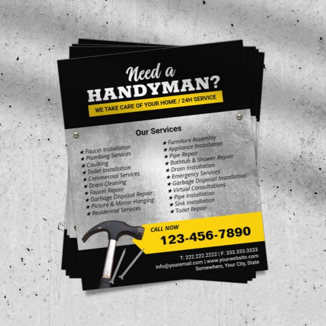 Beruflicher Handyman-Installations- und Reparaturs Flyer (Von Creator hochgeladen)