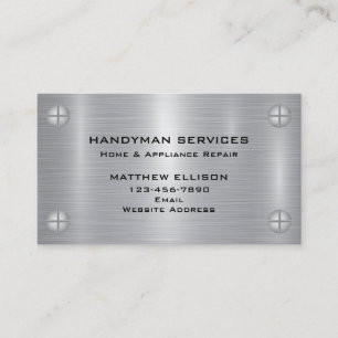 Beruflicher Handyman Zuhause Reparatur Metallstil Visitenkarte