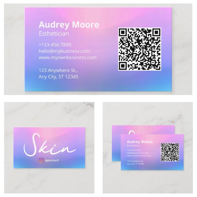 Beruflicher Hautschuh Visitenkarte (Professional Skin Esthetician Business Card
)