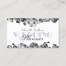 Beruflicher Hochzeitsplaner Elegant Schwarz & Weiß