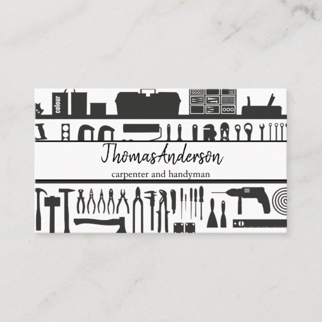 Beruflicher Holzkörner Rustikaler Schreiner Visitenkarte (Vorderseite)