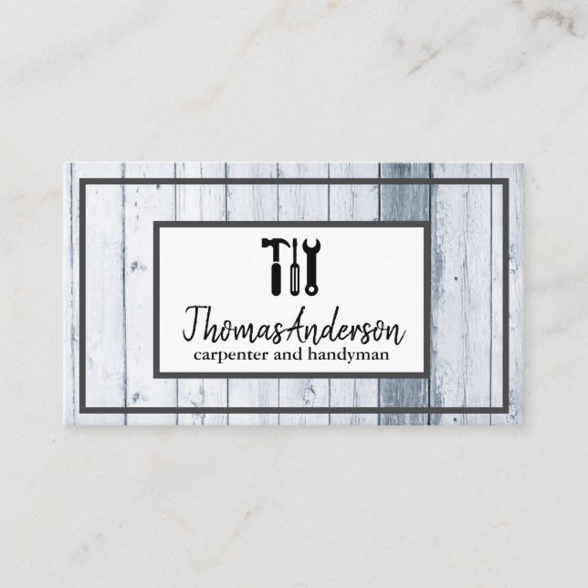 Beruflicher Holzkörner Rustikaler Schreiner Visitenkarte (Vorderseite)