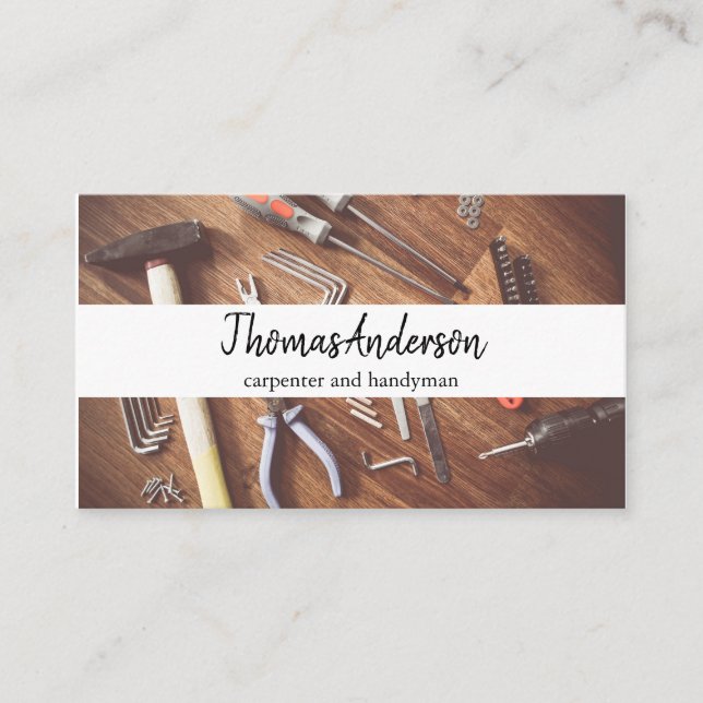 Beruflicher Holzkörner Rustikaler Schreiner Visitenkarte (Vorderseite)