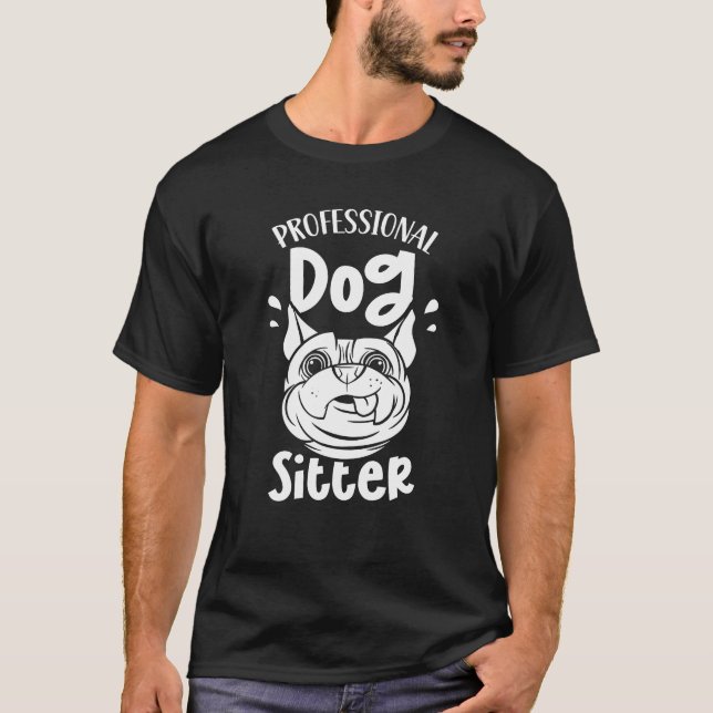 Beruflicher Hund Sitter Hunde Welpenret T-Shirt (Vorderseite)
