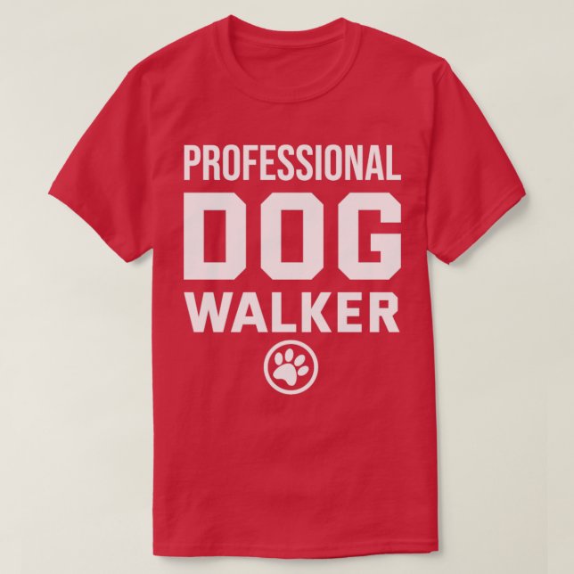 Beruflicher Hund Walker Funny Dogs Wandern T-Shirt (Design vorne)