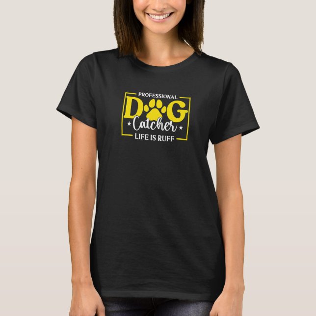 Beruflicher Hundefänger Aco Animal Kontrolle Offic T-Shirt (Vorderseite)